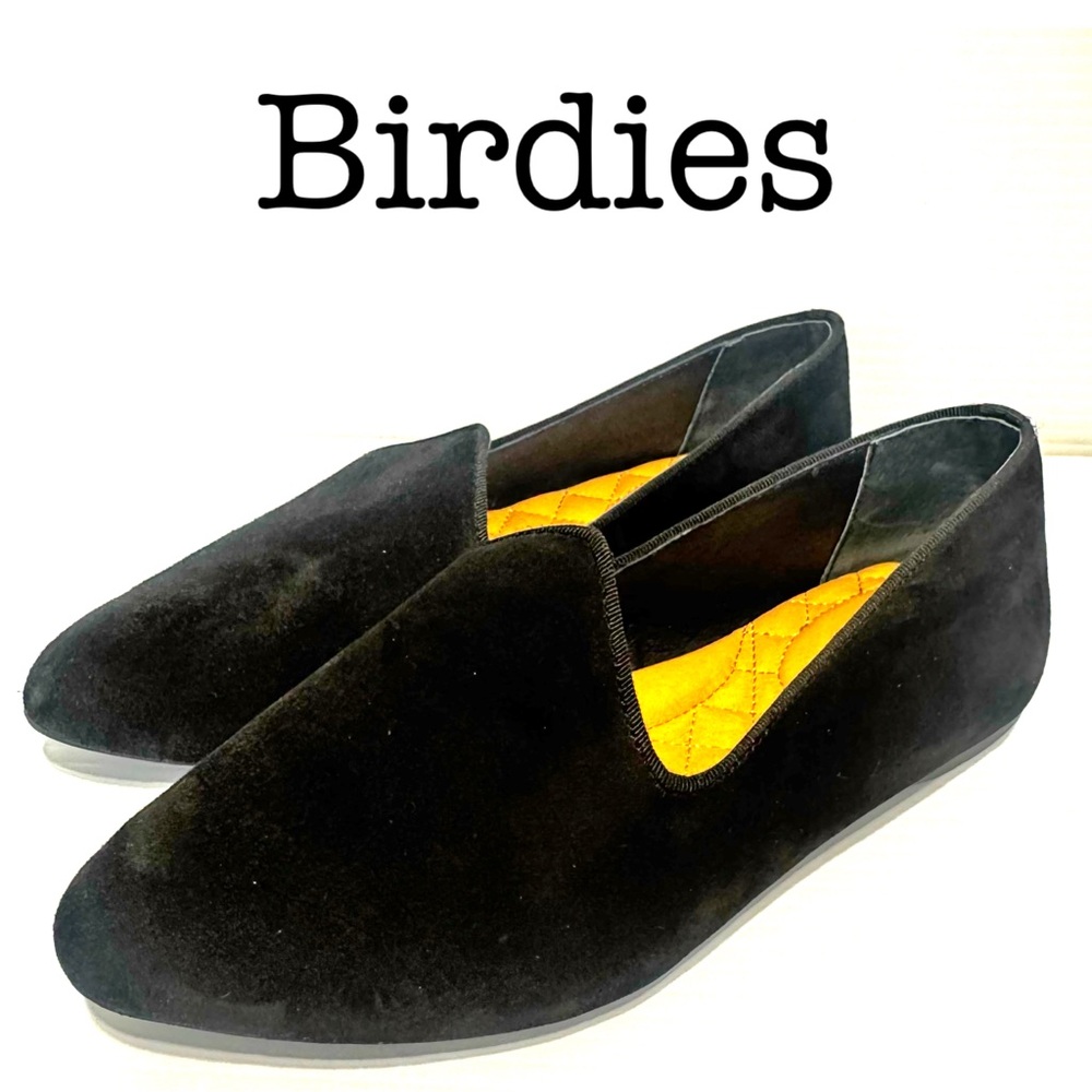 Birdies The Heron Black Velvet Slip-On Shoes Size 5.5